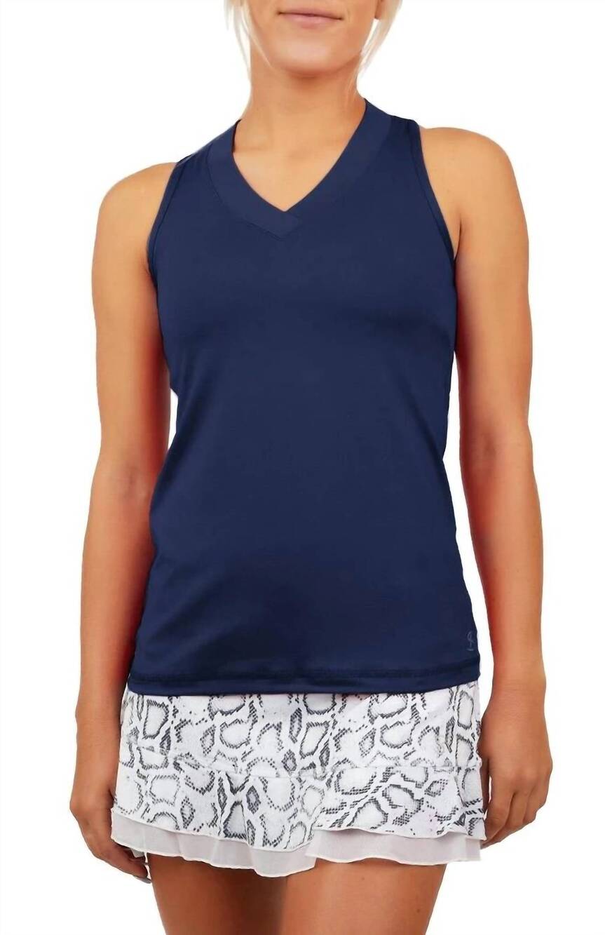 NEW SOFIBELLA uv racerback tank in navy